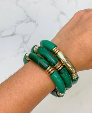 Acrylic stretch bracelets-Green