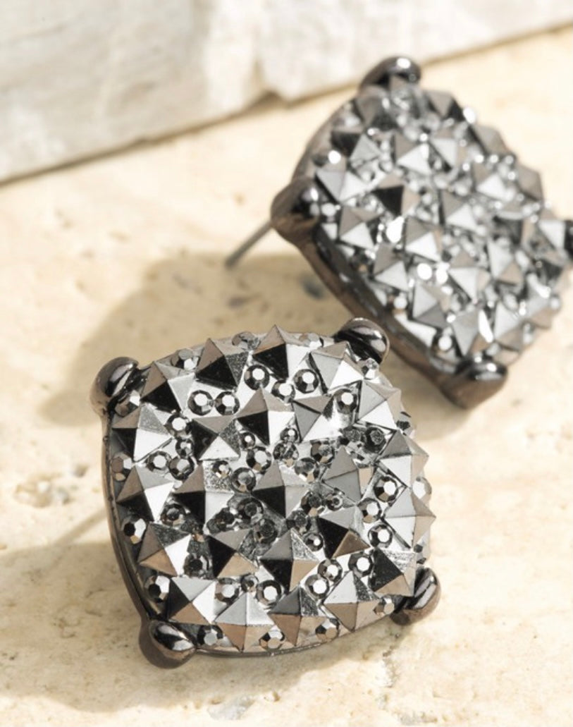 Faceted Square Studs