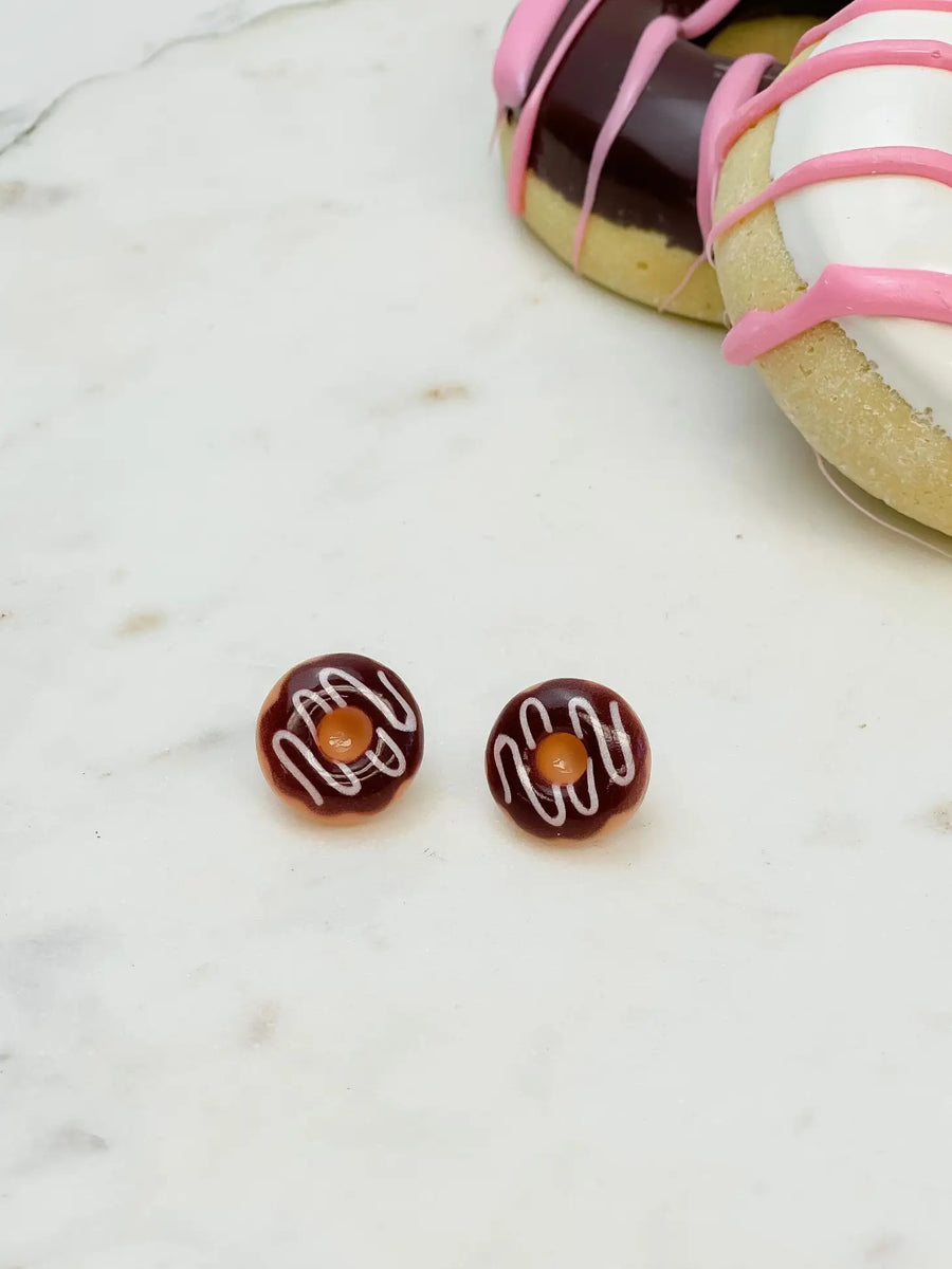 Chocolate Frosted Donut Earrings