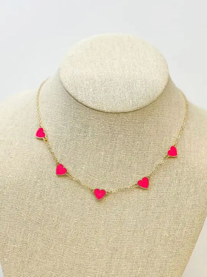 Pink Hearts Necklace